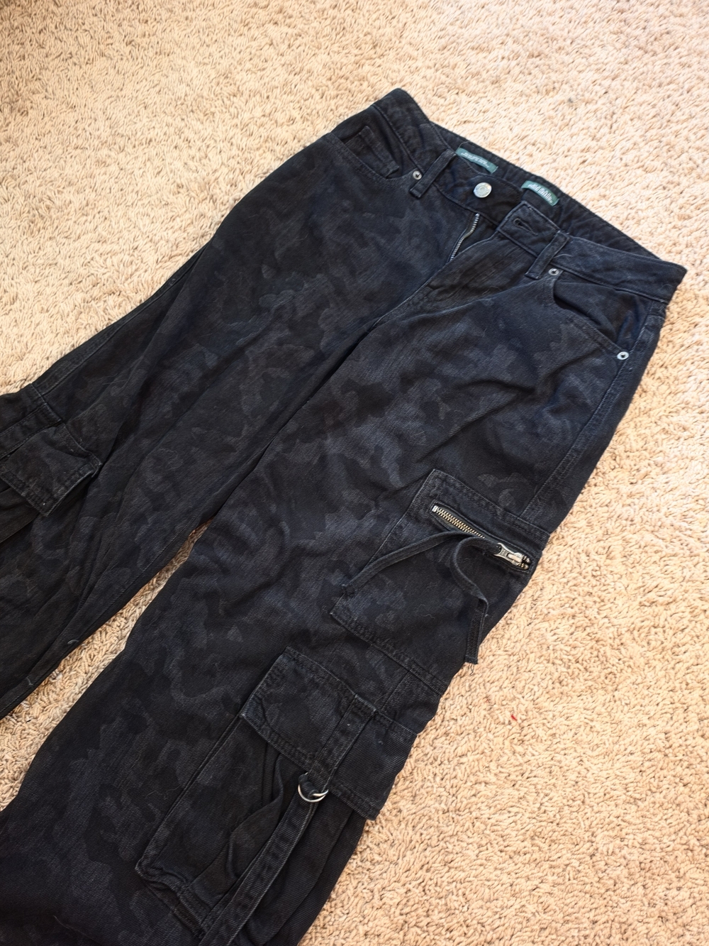 Wild Fable Black Camo Denim Cargo Pants